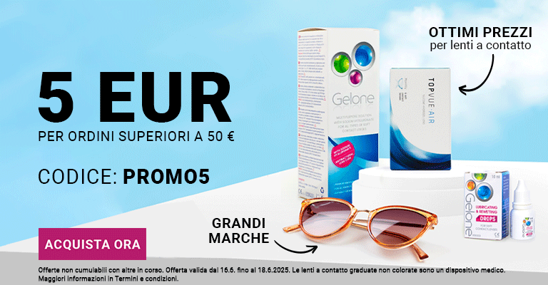 Sconto di 5€ per acquisti dal valore oltre 50€