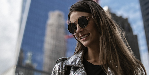 Woman wearing sunglasses