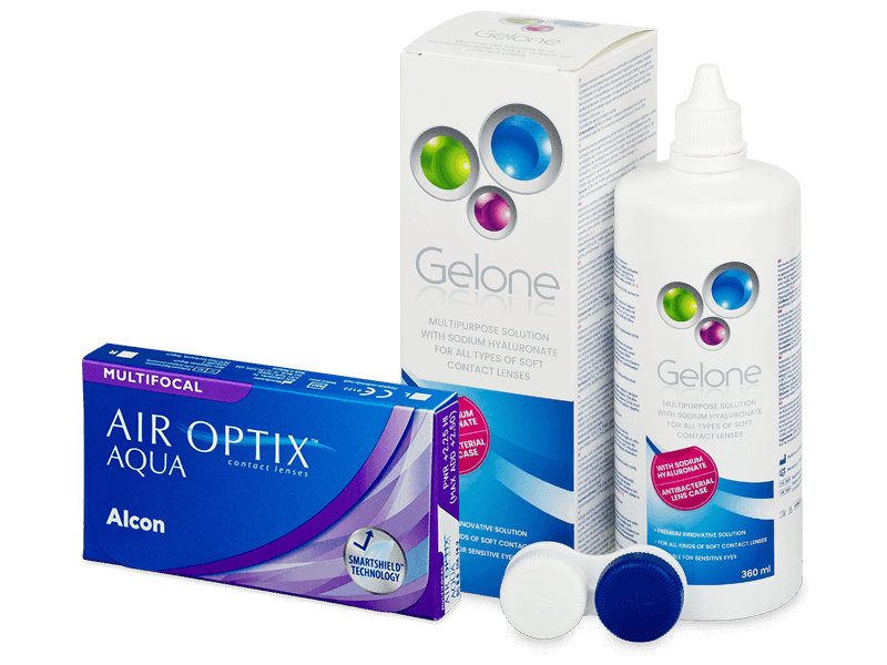 Air Optix Aqua Multifocal (6 lenti) + soluzione Gelone 360 ml - Package deal
