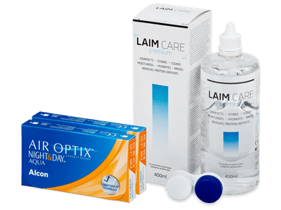 Air Optix Night and Day Aqua (2x 3 lenti) + soluzione Laim Care 400 ml