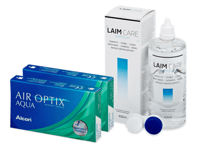 Air Optix Aqua (2x 3 lenti) + soluzione Laim Care 400 ml - Package deal