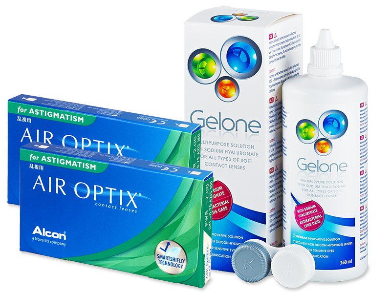 Air Optix for Astigmatism (2x3 lenti) + soluzioni Gelone 360ml - Package deal