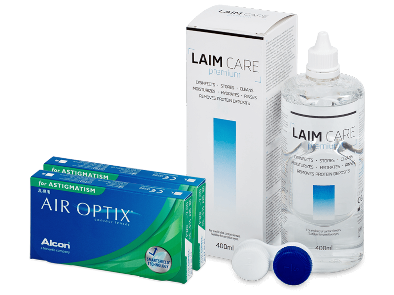 Air Optix for Astigmatism (2x 3 lenti) + soluzione Laim Care 400 ml - Package deal