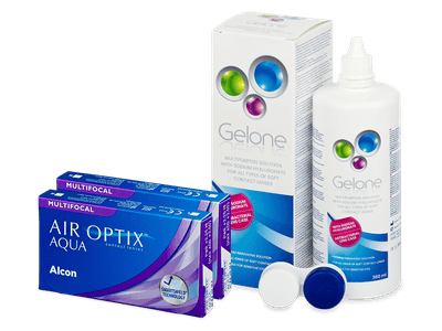 Air Optix Aqua Multifocal (2x3 lenti) + soluzione Gelone 360 ml