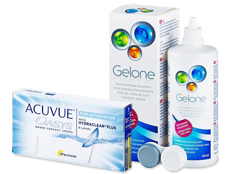 Acuvue Oasys for Astigmatism (6 lenti) + soluzioni Gelone 360ml - Package deal