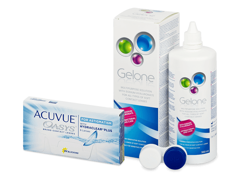 Acuvue Oasys for Astigmatism (6 lenti) + soluzione Gelone 360 ml - Package deal