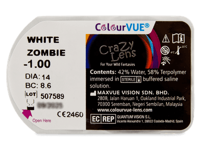 ColourVUE Crazy Lens - White Zombie - correttive (2 lenti) - Blister pack preview