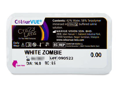 ColourVUE Crazy Lens - White Zombie - giornaliere non correttive (2 lenti) - Blister pack preview