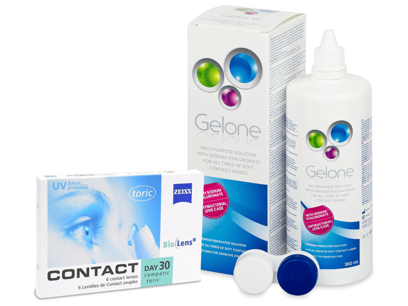 Carl Zeiss Contact Day 30 Compatic Toric (6 lenti) + soluzione Gelone 360 ml - Package deal