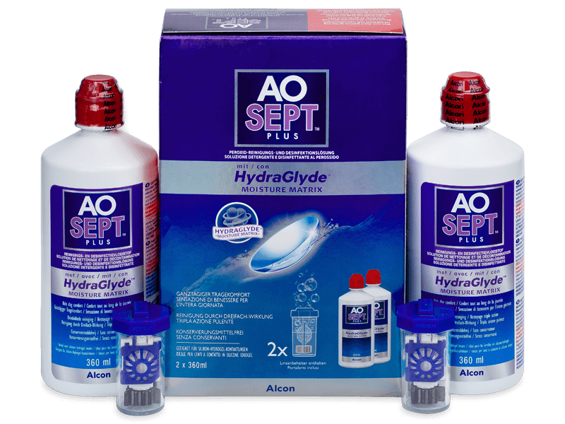Soluzione AO SEPT PLUS HydraGlyde 2x360 ml  - Economy duo pack - solution
