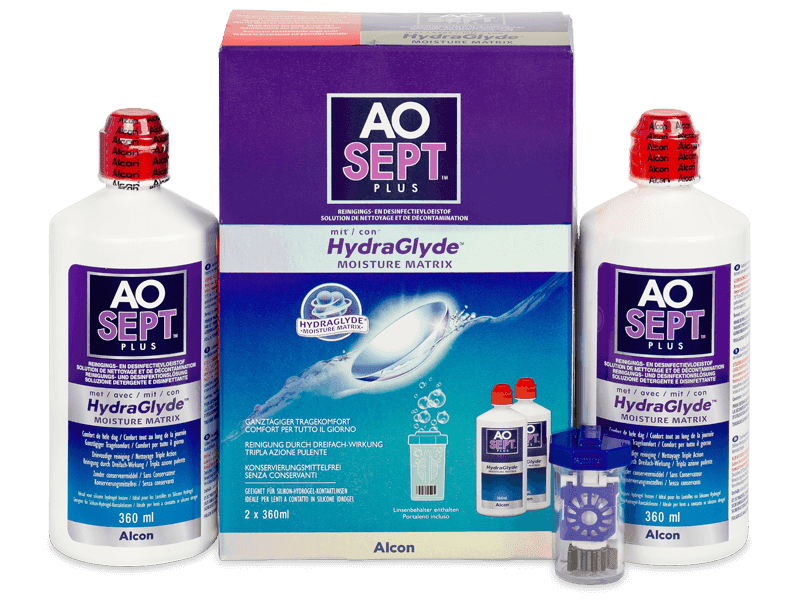 Soluzione AO SEPT PLUS HydraGlyde 2 x 360 ml - Economy duo pack - solution