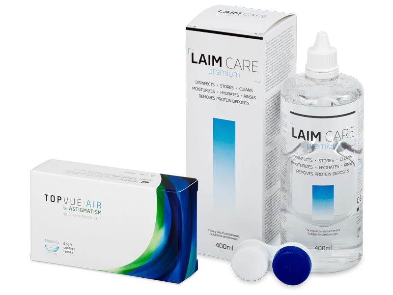 TopVue Air for Astigmatism (6 lenti) + soluzione Laim Care 400 ml - Package deal