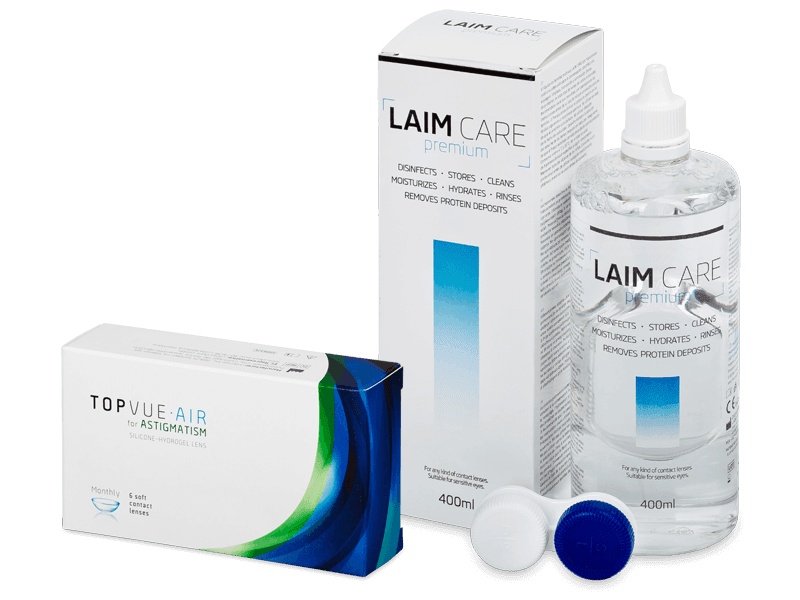 TopVue Air for Astigmatism (6 lenti) + soluzione Laim Care 400 ml - Package deal