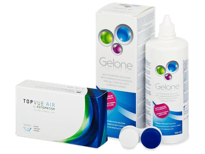 TopVue Air for Astigmatism (6 lenti) + soluzione Gelone 360 ml - Package deal