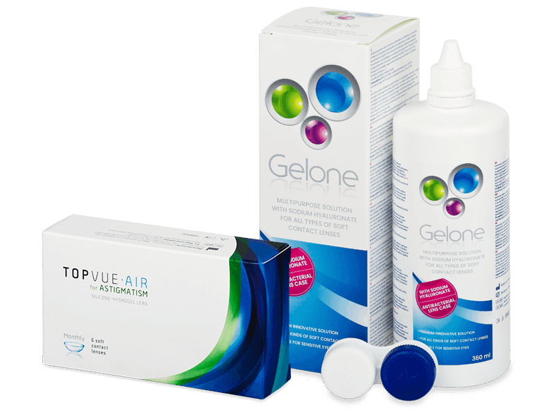 TopVue Air for Astigmatism (6 lenti) + soluzione Gelone 360 ml - Package deal