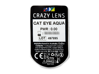 CRAZY LENS - Cat Eye Aqua - giornaliere non correttive (2 lenti) - Blister pack preview