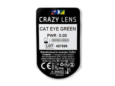 CRAZY LENS - Cat Eye Green - giornaliere non correttive (2 lenti) - Blister pack preview
