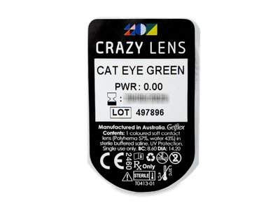 CRAZY LENS - Cat Eye Green - giornaliere non correttive (2 lenti) - Blister pack preview