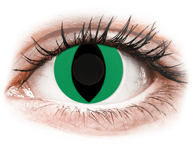 CRAZY LENS - Cat Eye Green - giornaliere non correttive (2 lenti) - Coloured contact lenses