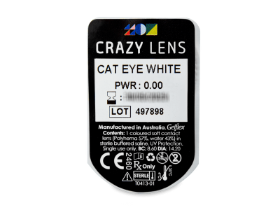 CRAZY LENS - Cat Eye White - giornaliere non correttive (2 lenti) - Blister pack preview