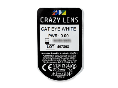 CRAZY LENS - Cat Eye White - giornaliere non correttive (2 lenti) - Blister pack preview