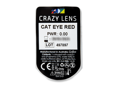CRAZY LENS - Cat Eye Red - giornaliere non correttive (2 lenti) - Blister pack preview