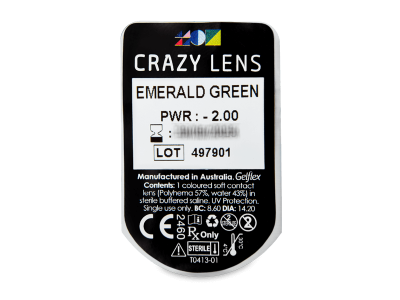 CRAZY LENS - Emerald Green - giornaliere correttive (2 lenti) - Blister pack preview