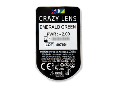 CRAZY LENS - Emerald Green - giornaliere correttive (2 lenti) - Blister pack preview