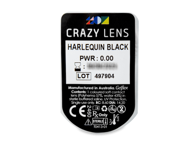 CRAZY LENS - Harlequin Black - giornaliere non correttive (2 lenti) - Blister pack preview