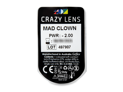 CRAZY LENS - Mad Clown - giornaliere correttive (2 lenti) - Blister pack preview