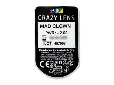 CRAZY LENS - Mad Clown - giornaliere correttive (2 lenti) - Blister pack preview