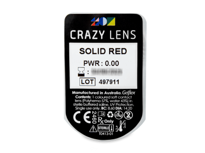 CRAZY LENS - Solid Red - giornaliere non correttive (2 lenti) - Blister pack preview