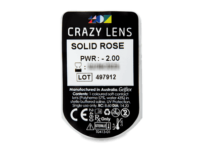 CRAZY LENS - Solid Rose - giornaliere correttive (2 lenti) - Blister pack preview