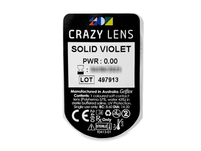 CRAZY LENS - Solid Violet - giornaliere non correttive (2 lenti) - Blister pack preview