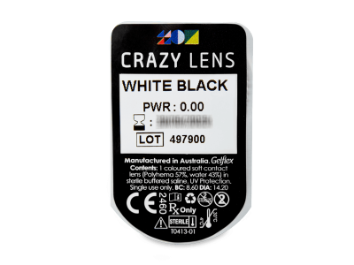 CRAZY LENS - White Black - giornaliere non correttive (2 lenti) - Blister pack preview