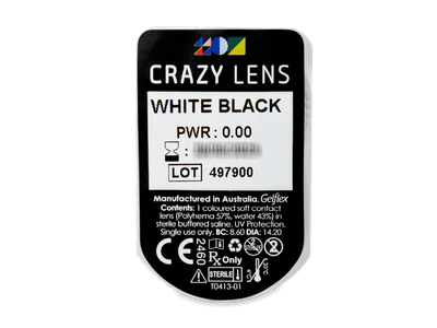 CRAZY LENS - White Black - giornaliere non correttive (2 lenti) - Blister pack preview