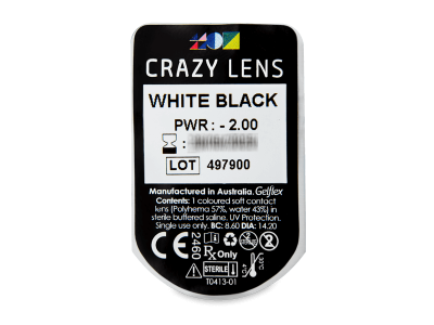 CRAZY LENS - White Black - giornaliere correttive (2 lenti) - Blister pack preview