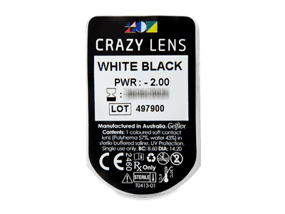 CRAZY LENS - White Black - giornaliere correttive (2 lenti) - Blister pack preview