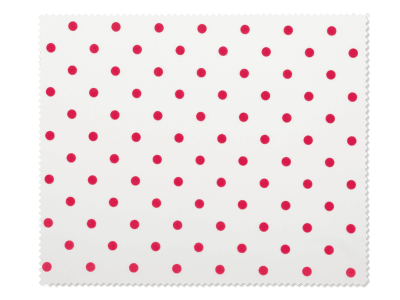 Panno per pulizia occhiali – design a pallini rossi 