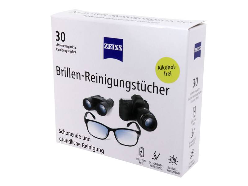 Salviettine umidificate per lenti ZEISS - formato da 30 - formato da 30 |  Lenti-ottica.it