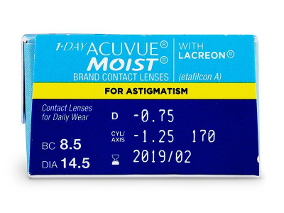 1 Day Acuvue Moist for Astigmatism (180 lenti) - Attributes preview