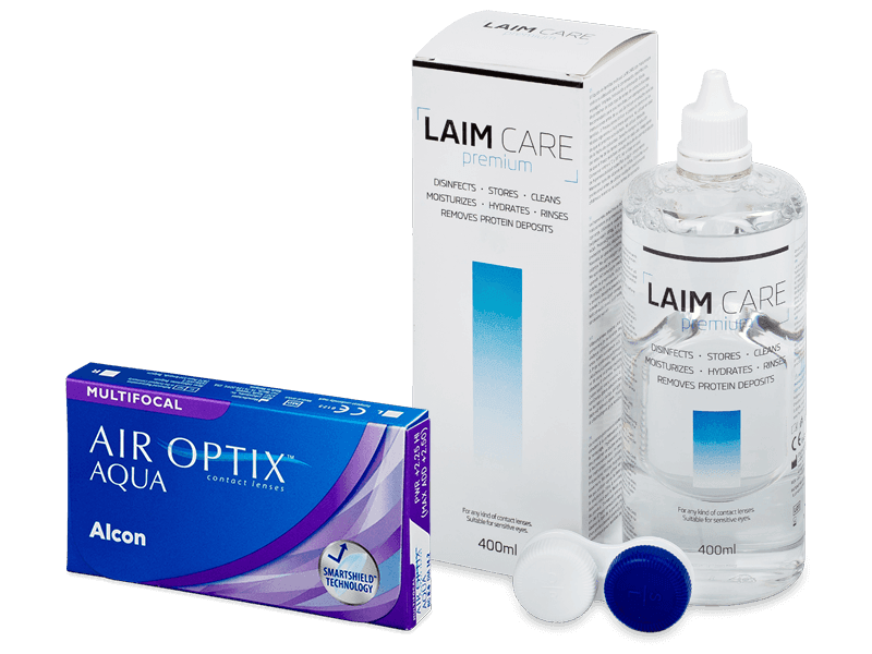 Air Optix Aqua Multifocal (3 lenti) + soluzione Laim Care 400 ml - Package deal