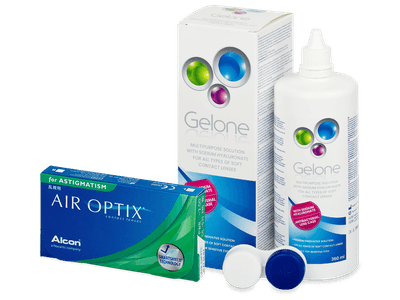 Air Optix for Astigmatism (3 lenti) + soluzione Gelone 360 ml - Package deal