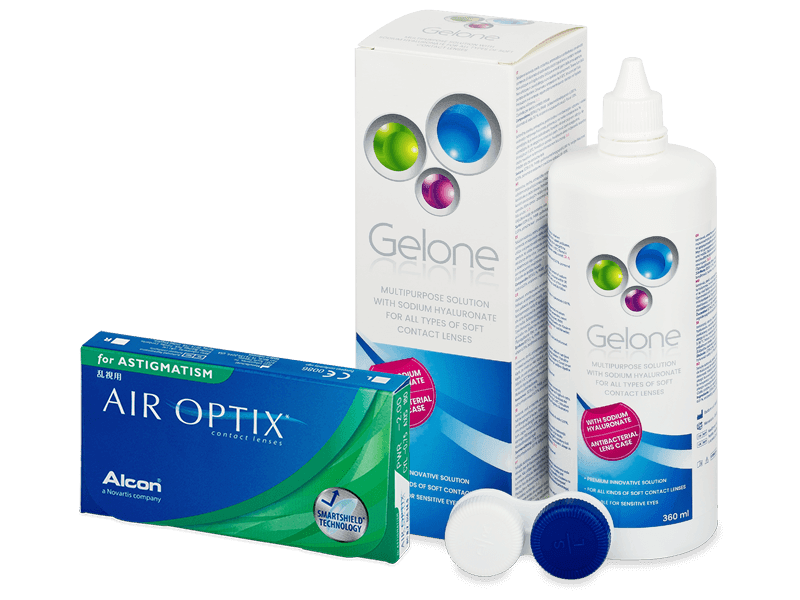 Air Optix for Astigmatism (3 lenti) + soluzione Gelone 360 ml - Package deal