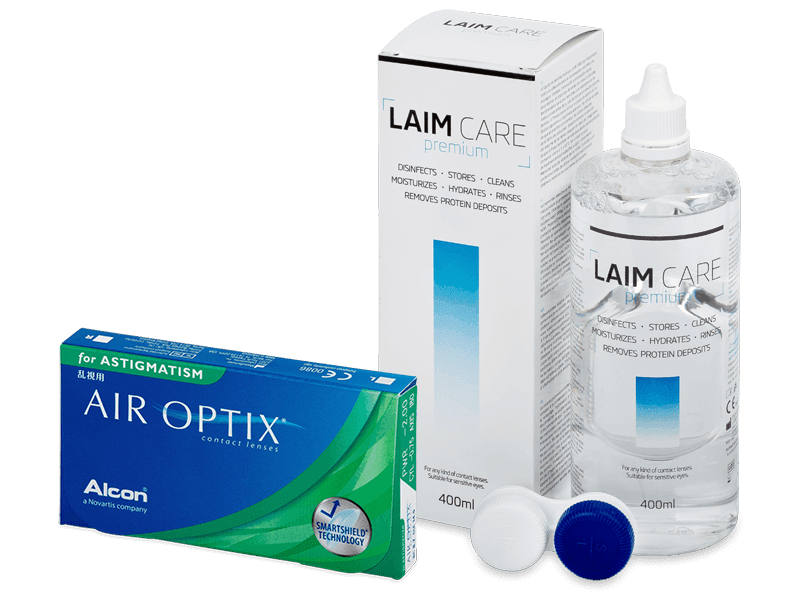 Air Optix for Astigmatism (3 lenti) + soluzione Laim Care 400 ml - Package deal