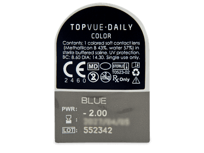 TopVue Daily Color - Blue - giornaliere correttive (2 lenti) - Blister pack preview