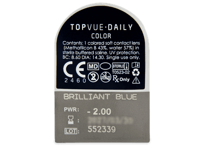 TopVue Daily Color - Brilliant Blue - giornaliere correttive (2 lenti) - Blister pack preview