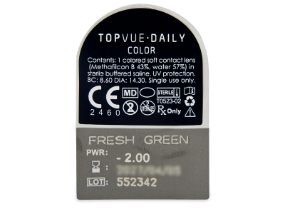 TopVue Daily Color - Fresh Green - giornaliere correttive (2 lenti) - Blister pack preview
