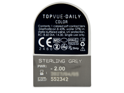 TopVue Daily Color - Sterling Grey - giornaliere correttive (2 lenti) - Blister pack preview