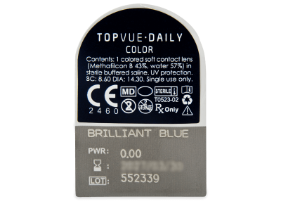 TopVue Daily Color - Brilliant Blue - giornaliere non correttive (2 lenti) - Blister pack preview